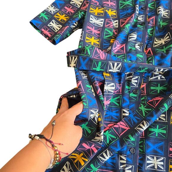 Boden Anastasia Shirt Dress In Navy Flags Women's Size: 4 - Picture 4 of 6